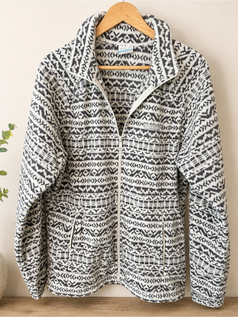 Columbia Women’s Geometric Print Full Zip Fleece Jacket-Size XL